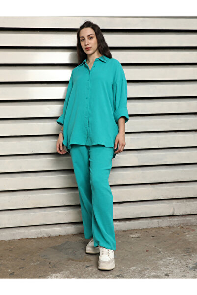 High Star By Styli Solid Longline Shirt & Pants Co-Ords