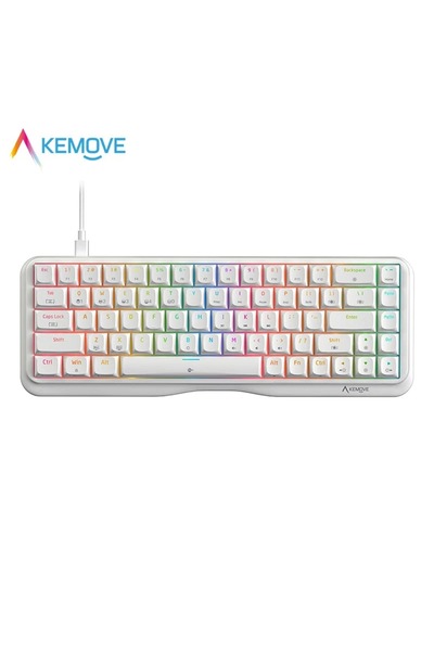 silabor Kemove K68SE Mekanik Beyaz Klavye Kırmızı Switch