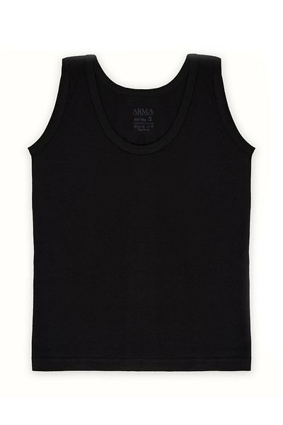 Arma Yıldız Boy's Black Tank Top 3 Pack 100% Cotton Combed Cotton