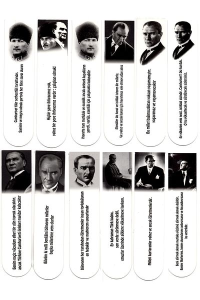 EKEN Ataturk Bookmark Set of 12 Separate Types