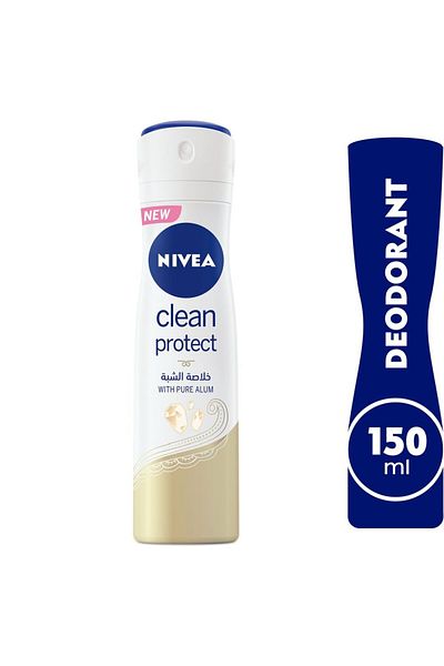 NIVEA - بخاخ مزيل العرق - Clean Protect Pure Alum - 150 مل