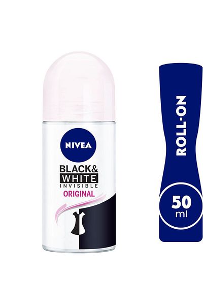 NIVEA - مزيل العرق رول اون - غير مرئي للملابس السوداء والبيضاء - 50 مل