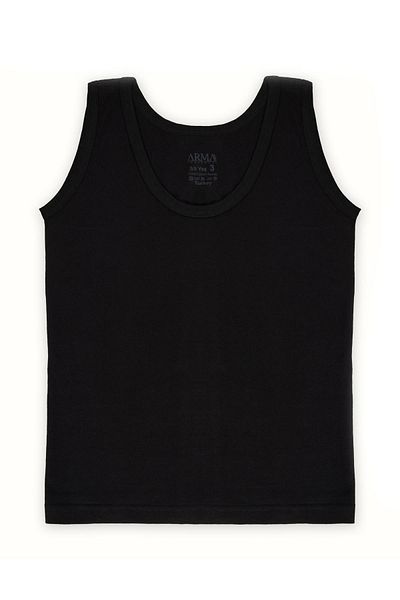 Arma Yıldız Boy's Tank Top Black 100% Cotton Combed Cotton