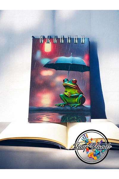 tiny hands Mini Notepad 7*10cm Hard Cover Notepad Frog Themed Notepad Homework Notebook