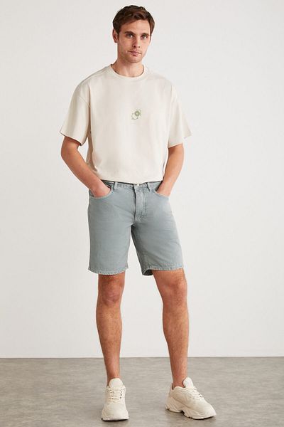 GRIMELANGE Μπλουζάκι Denver Men - Stone Color Oversize Crew Neck από 100% οργανικό βαμβάκι