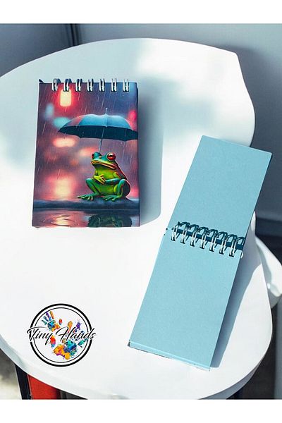 tiny hands Mini Notepad 7*10cm Hard Cover Notepad Frog Themed Notepad Homework Notebook