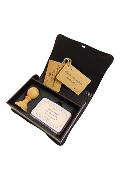 heptex Öğretmenler Günü Hediyesi Kişiye Özel Ahşap Kutulu Mühür