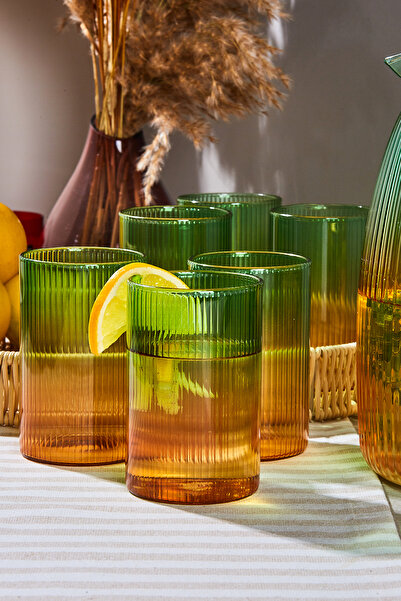 Perotti Savio Stripe Color 7 Piece Glass and Jug Set