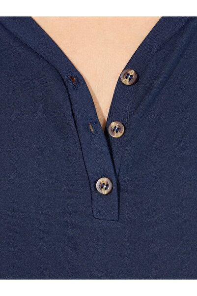 Styli Long Sleeves Placket T-Shirt and Check Piped Pyjama Set