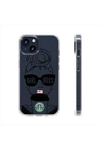 izzytech حافظة هاتف آيفون 14 بلس شفافة مطبوع عليها نقوشات شفافة متينة للهاتف