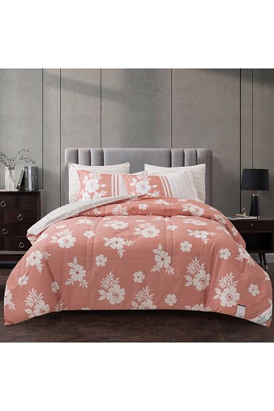 Donetella Printed Bedding Comforter Set 350 Gsm, 6 Pcs King Size,240x260 Cms