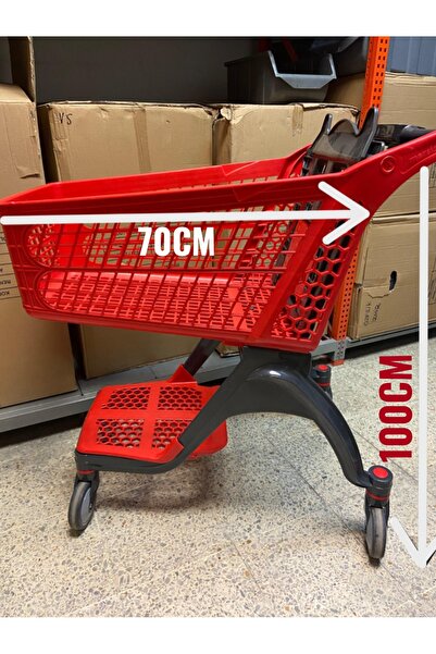 Özfiliz Mağaza Ekipmanları 100 Litre Bebe Pusetli Market Arabası,Plastik Mark...