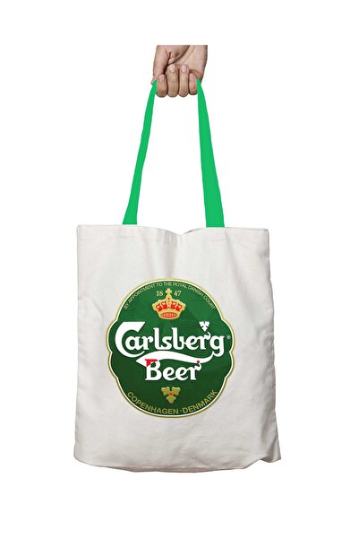 ART HEDİYE Green Handle Cars Berg Beer Logo Washable Shoulder Bag