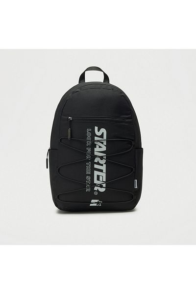 Starter Logo Print Backpack with Adjustable Straps and Zip Closure