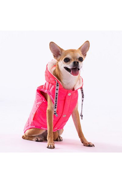 Pawstar Neon Fuchsia Railway Anorak Vest Dog Vest Dog Outfit Dog Raincoat