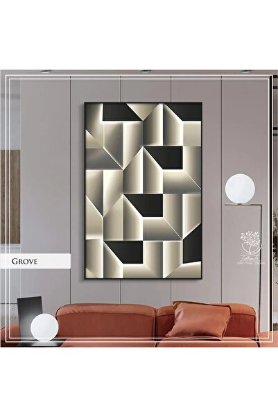 Tablomtr Metal Çerçeveli Gerçek Camlı Tablo GroveA Tekli Set