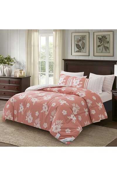 Donetella Printed Bedding Comforter Set 350 Gsm, 6 Pcs King Size,240x260 Cms