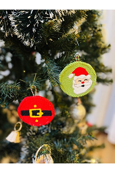 Mady Aksesuar زخرفة شجرة عيد الميلاد - زخرفة لكمة مع سانتا كلوز 2 زخرفة شجرة ...