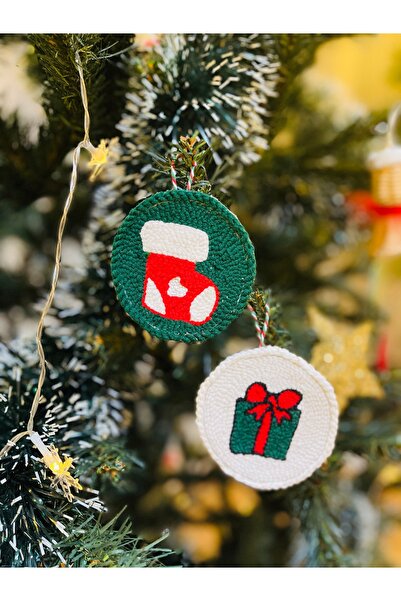 Mady Aksesuar زخرفة شجرة عيد الميلاد زخرفة لكمة السنة الجديدة 2'li زخرفة شجرة...