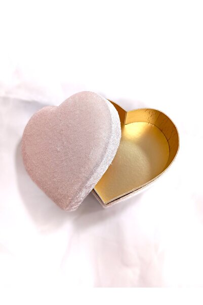 KADİFE KALP KUTU PEMBE (13*13 CM)