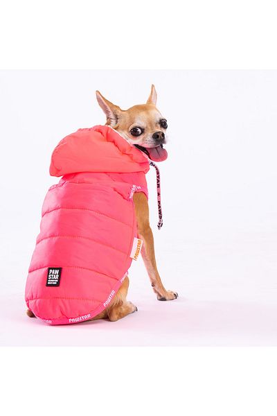 Pawstar Neon Fuchsia Railway Anorak Vest Dog Vest Dog Outfit Dog Raincoat