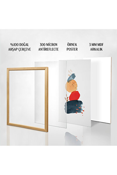 HOMEPACK DOĞAL AHŞAP 3 Parça Poster Çerçevesi, Çam Malzeme, Önü Korumalı Boş Çerçeve DOĞAL-AHŞAP-ÇERÇEVE-ÜÇLÜ