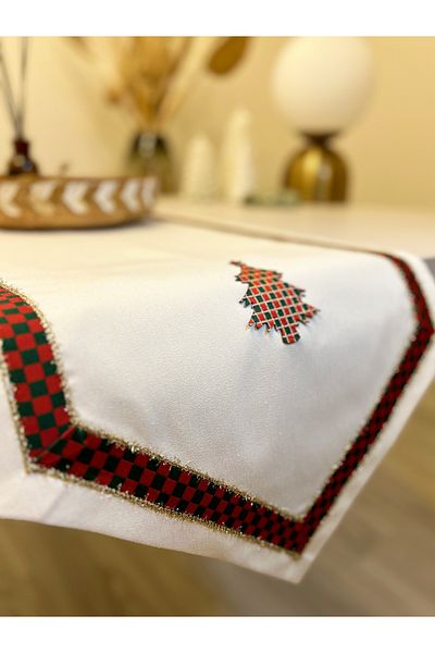 Filamente Πρωτοχρονιάτικο θέμα Runner / 140x40 / Χειροποίητο / Ραμμένο ανθεκτικό στους λεκέδες / Χριστουγεννιάτικο θέμα - Χριστουγεννιάτικο θέμα