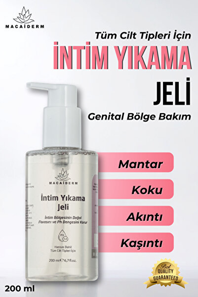 Macaiderm Genital Bölge Yıkama Jeli Koku, Mantar, Akıntı Karşıtı İntim Bakım Jeli 200 ml