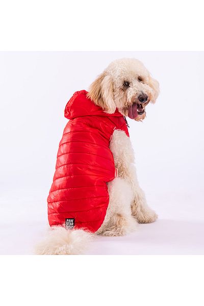Pawstar Red Railway Anorak Vest for Medium and Large Breeds Dog Vest Dog Apparel Dog Raincoat