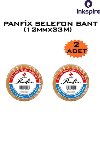 inkspire 12X33 Meters 2 Pieces Cellophone Tape - Strong Adhesive Cellophone Tape Compatible with Machines