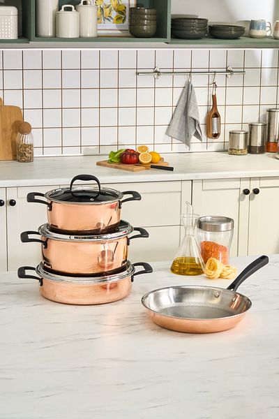 Karaca 7 Piece Set - 3Ply Power Steel Copper with Honeycomb
