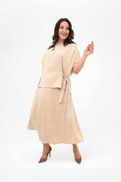 Koza Butik Γυναικείο Σετ Σατέν Φούστα Plus Size 6310-25