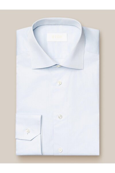 Eton Mavi Comfort Kalıp Elevated Organik Pamuk Gömlek