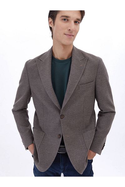 Kip Mink Striped Modern Fit 100% Cotton 6 Drop Balzer Jacket