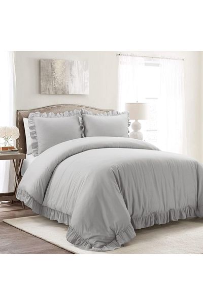 Donetella 3 -Piece Ruffled Twin Size Duvet Set 170x230 cm Without Filler