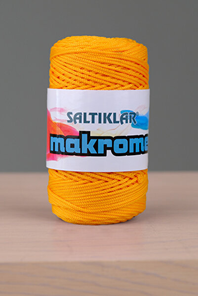 SALTIKLAR حبل مكرامية 3 مم أصفر داكن - 100 جرام بوليستر فاخر - 58