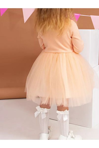 nc gift Fusta tutu căptușită din bumbac cu mânecă lungă cireș Rochie prințesă din tul pentru fete