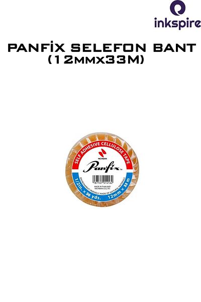 inkspire 12X33 Meter Panfix Cellophone Tape - 1 Piece, Compatible with Machines, Strong Adhesive