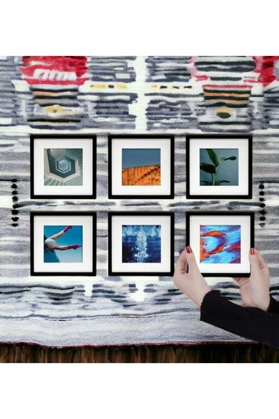 Hediyemi Μαύρος κορνίζας 14x14cm με αυτοκόλλητο αφαιρούμενο πάτωμα, συσκευασί...