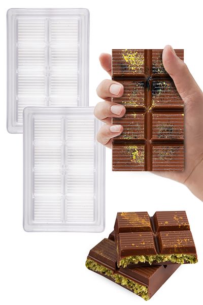 MİLANO HOME Dubai Chocolate Mold Dubai Chocolate Mold Polycarbonate Hard Plastic Dubai Chocolate Mold