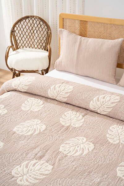 Rivaİstanbul Forest Beige Διπλό 3 τεμάχια 240x260 cm Σετ Πικέ Καθημερινό Σετ