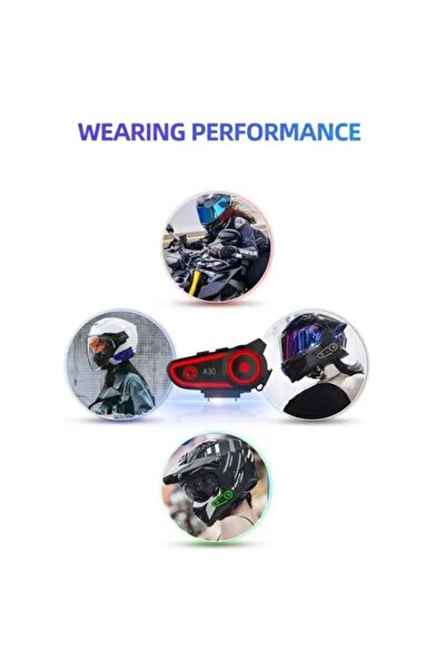 qasul A30 Motosiklet Kask Kulaklık Intercom Işıklı Motorsiklet Interkom