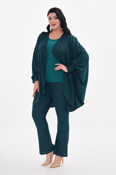 IŞILTI Μεγάλο μέγεθος Glittery Loose βραδινό φόρεμα - Σετ παντελόνι με εσώρουχο 5002