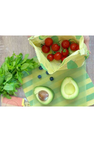 mumii Balmumu Bezleri - Tekrar Kullanılabilen Gıda Saklama Kumaşı - Avokado