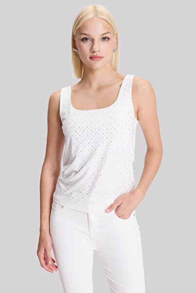 Naramaxx Kare Yaka Taş Detaylı Örme Bluz