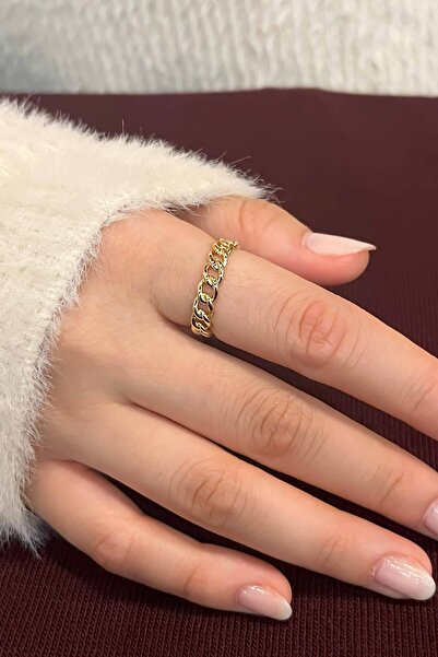 TREND COLLECTİON Classic Chain Model Adjustable Gold Women's Ring