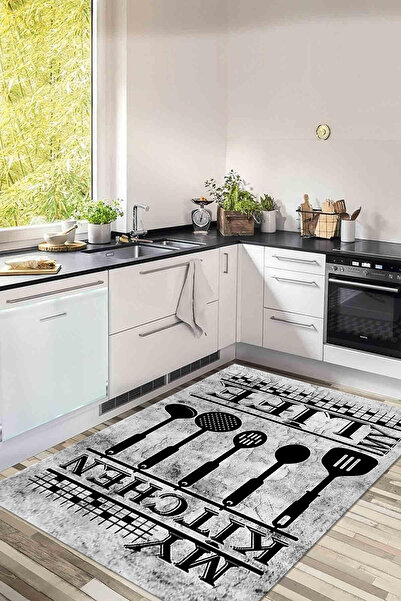 Viyana Home Dijital Kaymaz Taban Yıkanabilir Mutfak Araç Gereç Desenli Mutfak...