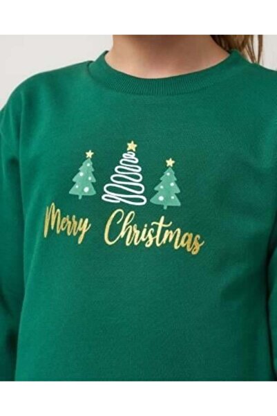 Name Baby Kız Çocuk Tütülü Yılbaşı Ağacı Desenli Elbise