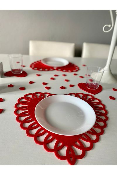Mini Tasarım Atölyem Valentine's Day Supla - American Service Presentation Set