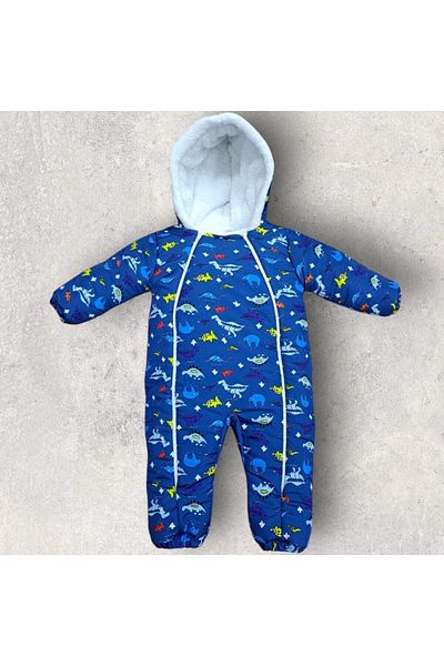 Tosyalı Burak Bebe Printed Cosmonaut Jumpsuit Water and Windproof Winter Jumpsuit